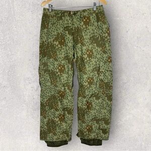 Burton Green Brown Camouflage Snowboard Pants‎ Ski Snowpants Womens Small
